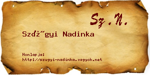 Szügyi Nadinka névjegykártya